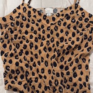 A New Day Leopard Print Blouse - Tan and Black